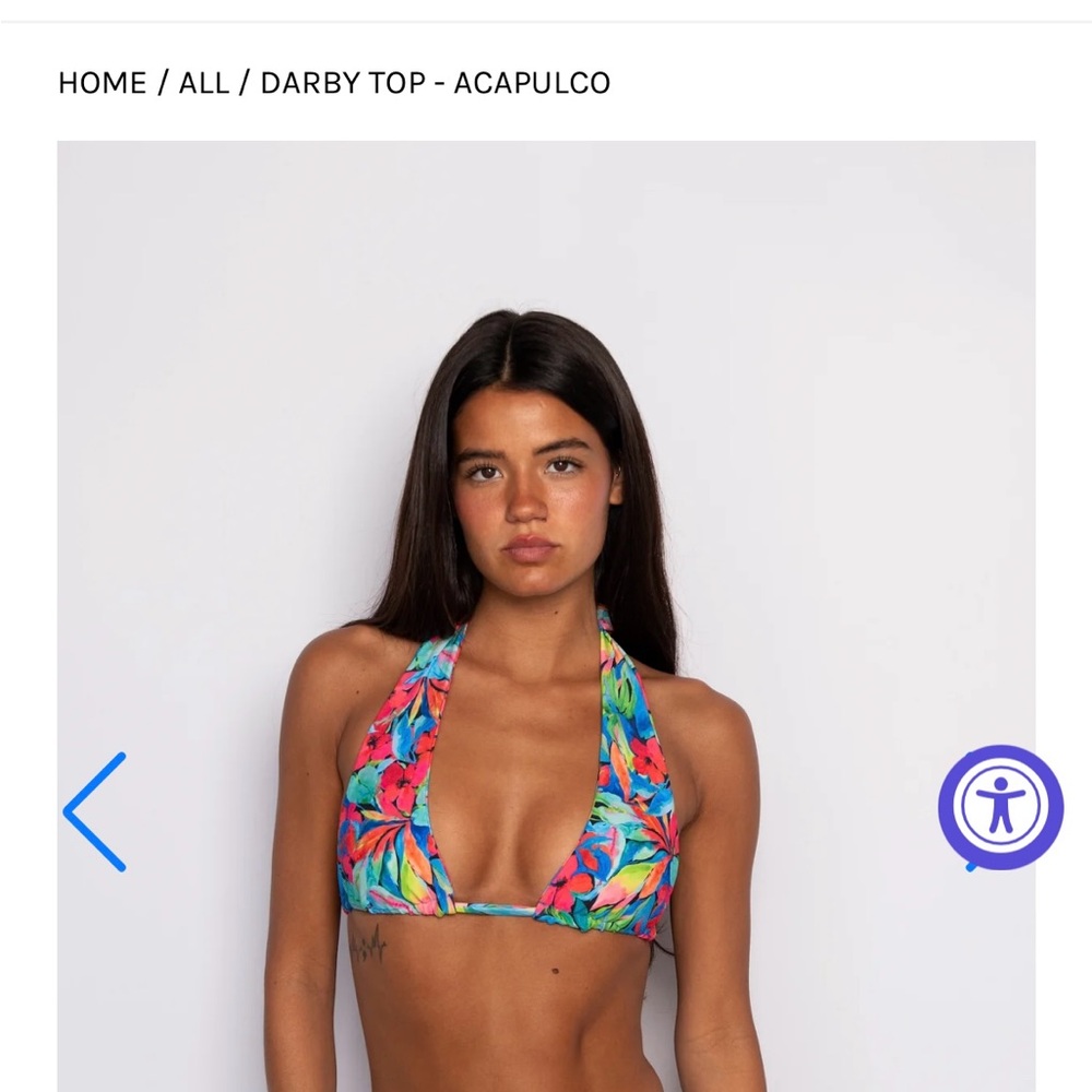 Skatie Acapulco Bikini Top and Bottom - size small top, medium bottoms NWT